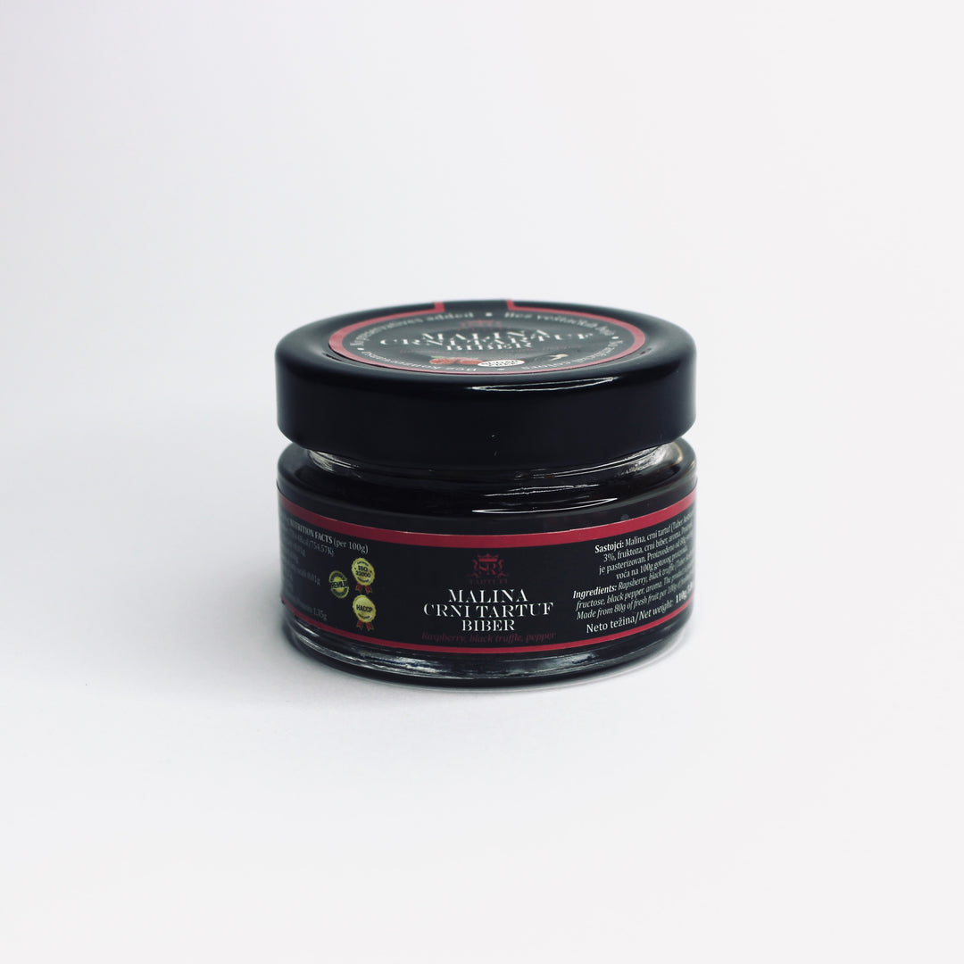 Black Truffle Raspberry Jam with Black Pepper Condiment 110gr